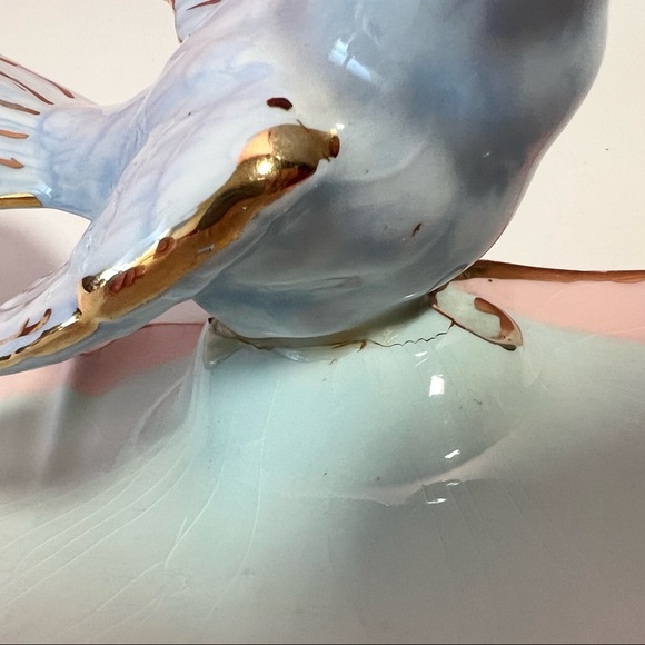 Vintage antique retro pastel bird tray platter dish - Picture 3 of 6